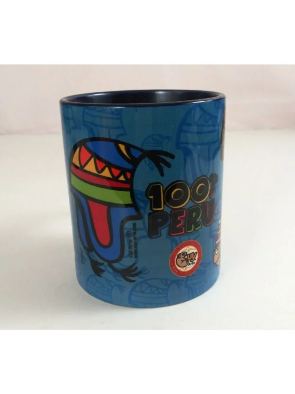 Guy Arts David 100% Peru Cartoon Animated Coffee Cup